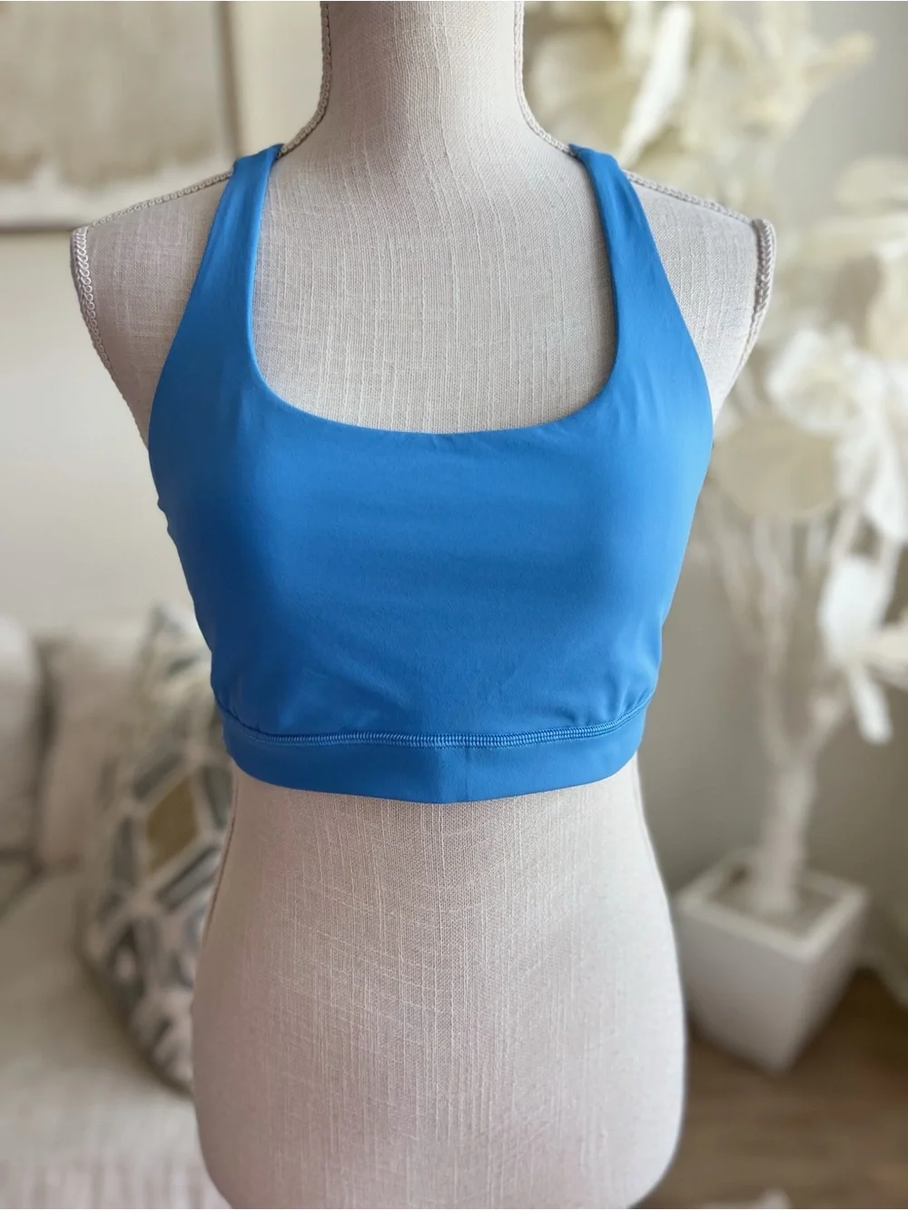 lululemon athletica Energy Adjustable Blue Strappy Crossback Sports Bra Size 10